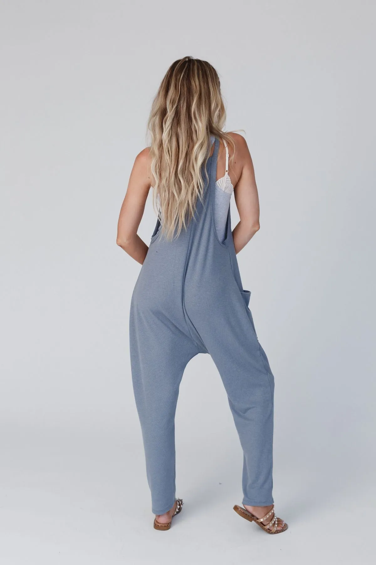 Hot Shot Harem Jumpsuit - Denim