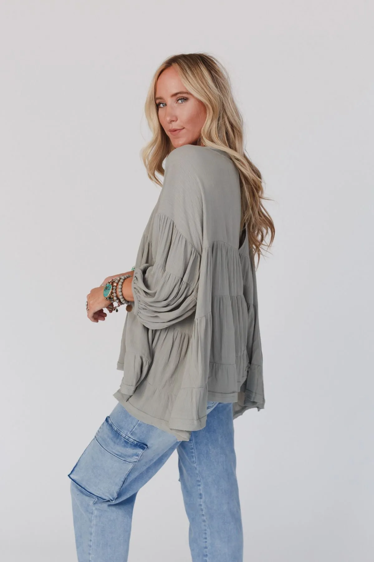 In The Clouds Tunic Top - Olive