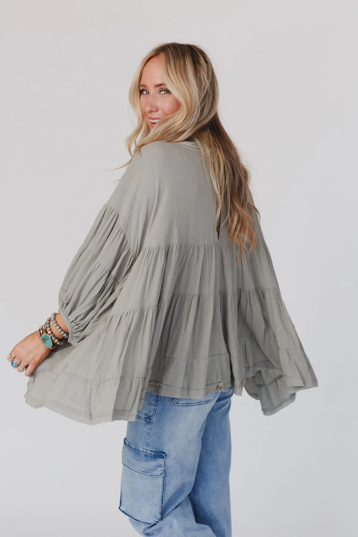 In The Clouds Tunic Top - Olive