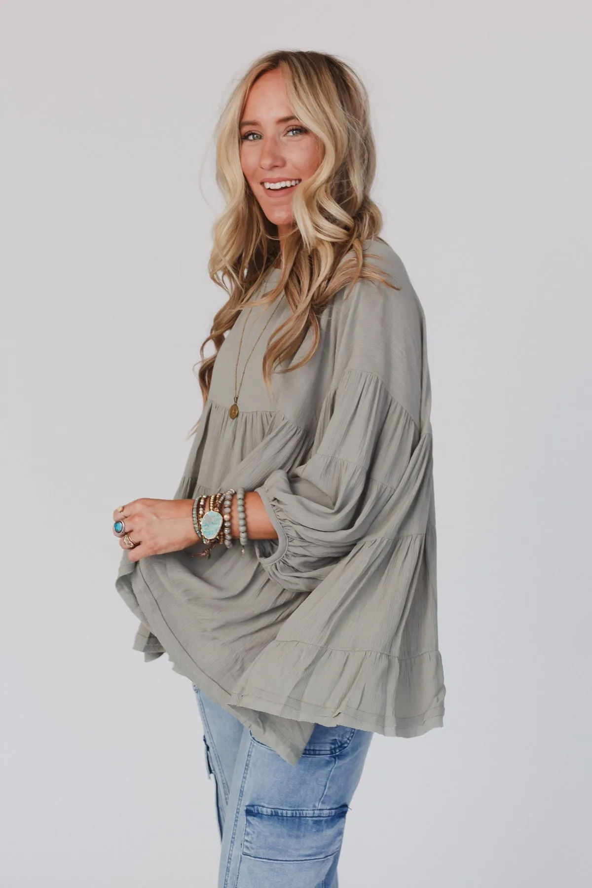 In The Clouds Tunic Top - Olive