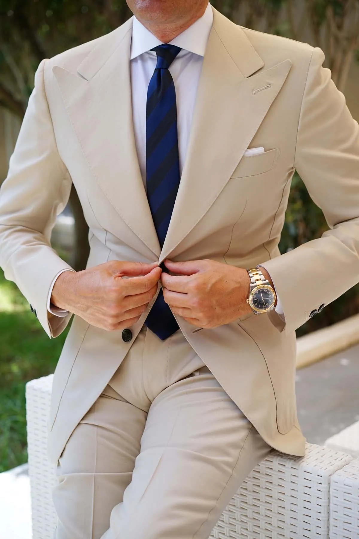 Indigo Blue-Black Striped Skinny Tie