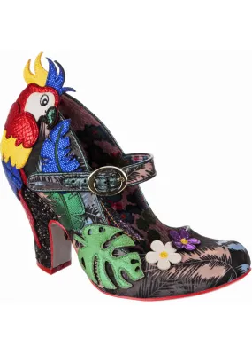 Irregular Choice Parrot Paradise 50's Pumps Black