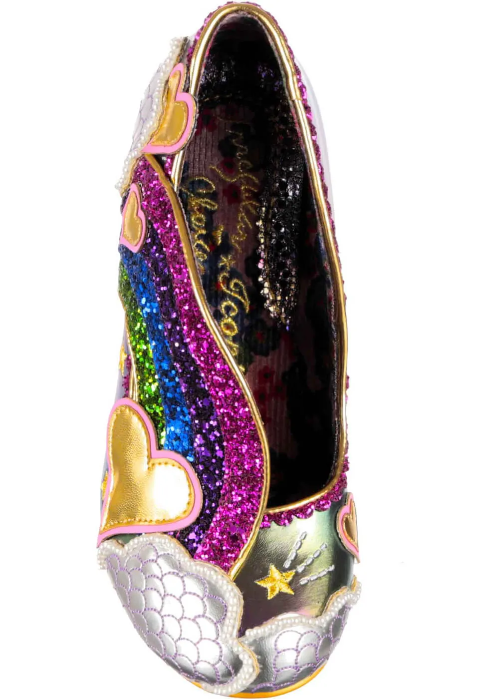 Irregular Choice Summer Showers Rainbow 70's Pumps Purple