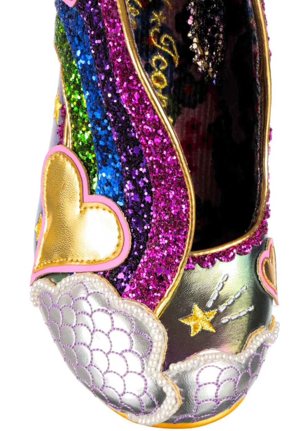 Irregular Choice Summer Showers Rainbow 70's Pumps Purple