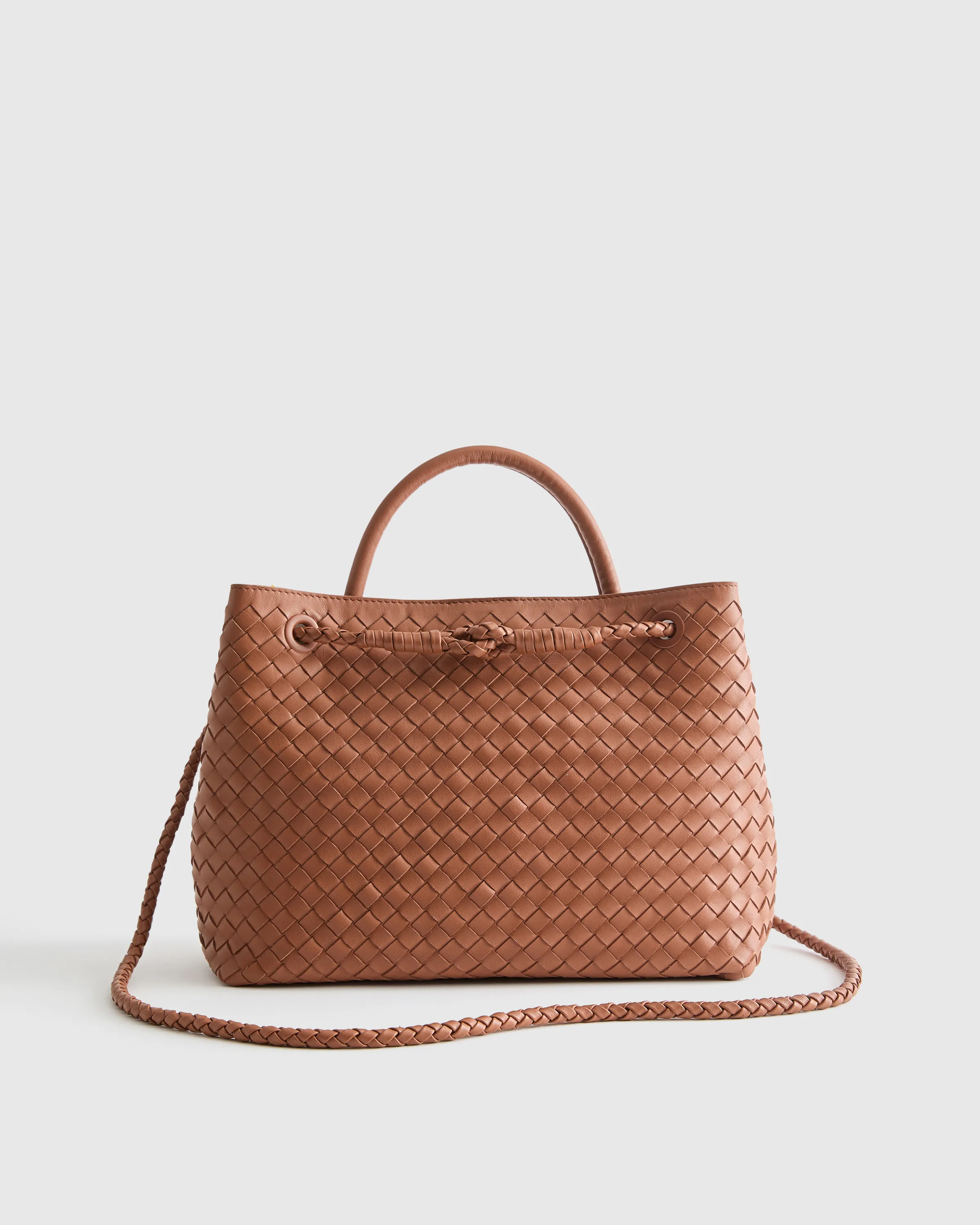 Italian Leather Handwoven Satchel