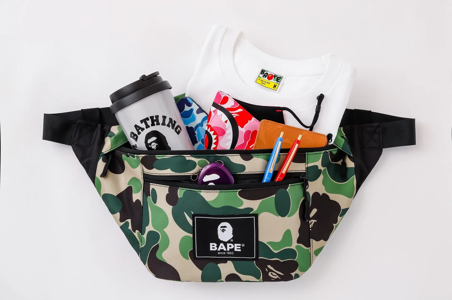 Japanese magazine gift Ape Bape Camouflage crossbody Waist bag