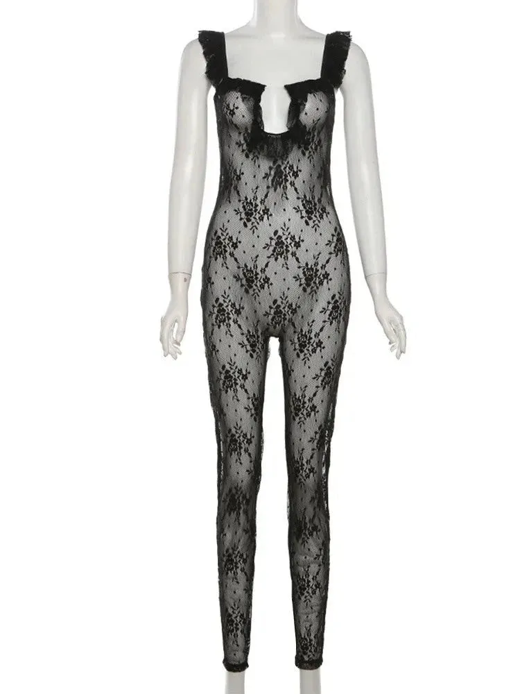 Jennifer Lace See Through Jumpsuit