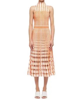 Jonathan Simkhai Nash Sleeveless Midi Dress In Flame