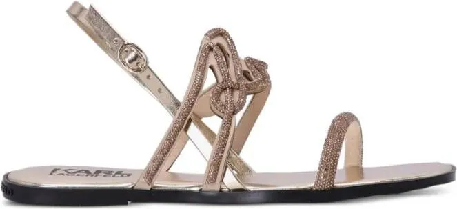 Karl Lagerfeld Olympia crystal-embellished sandals Gold