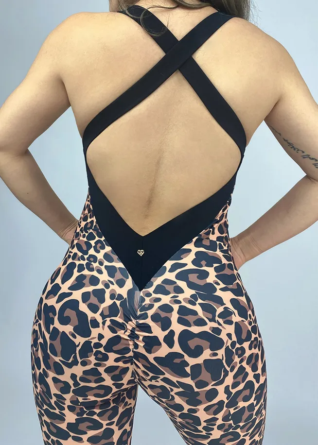 La Fitwear Jumpsuit Wild Love Leopard