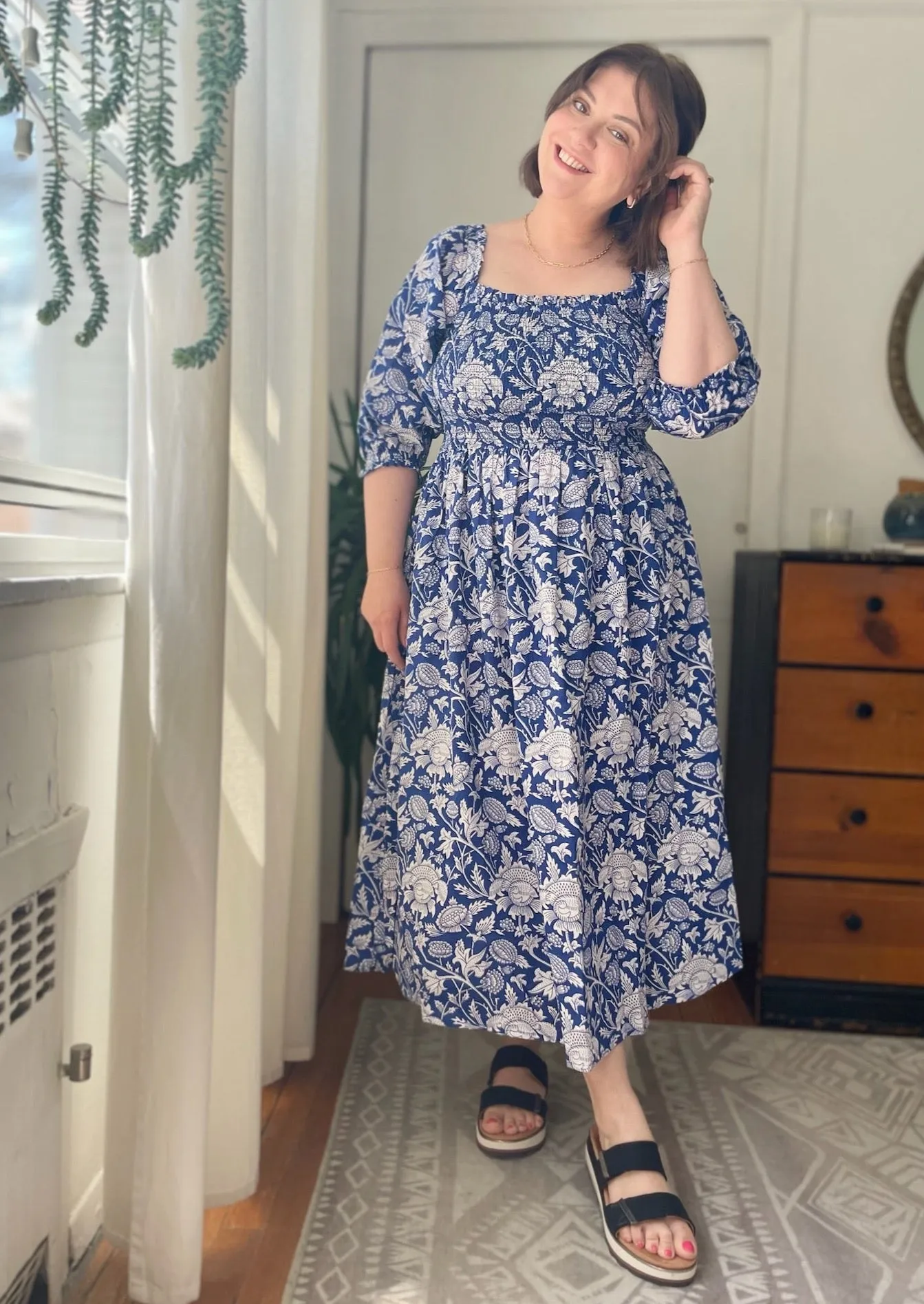 Lauren Smocked Midi Dress