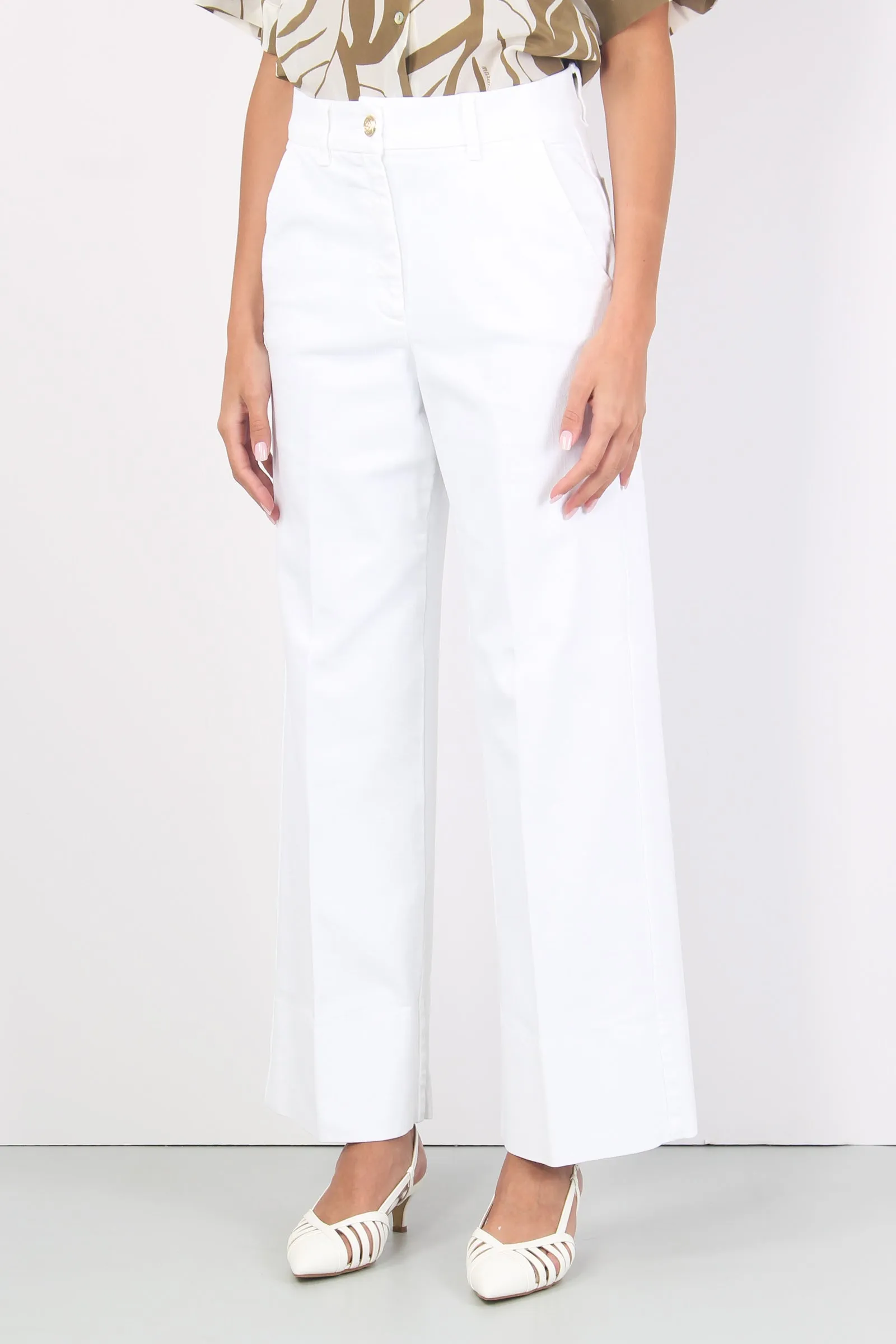 Lava Pantalone Palazzo Stret Bianco