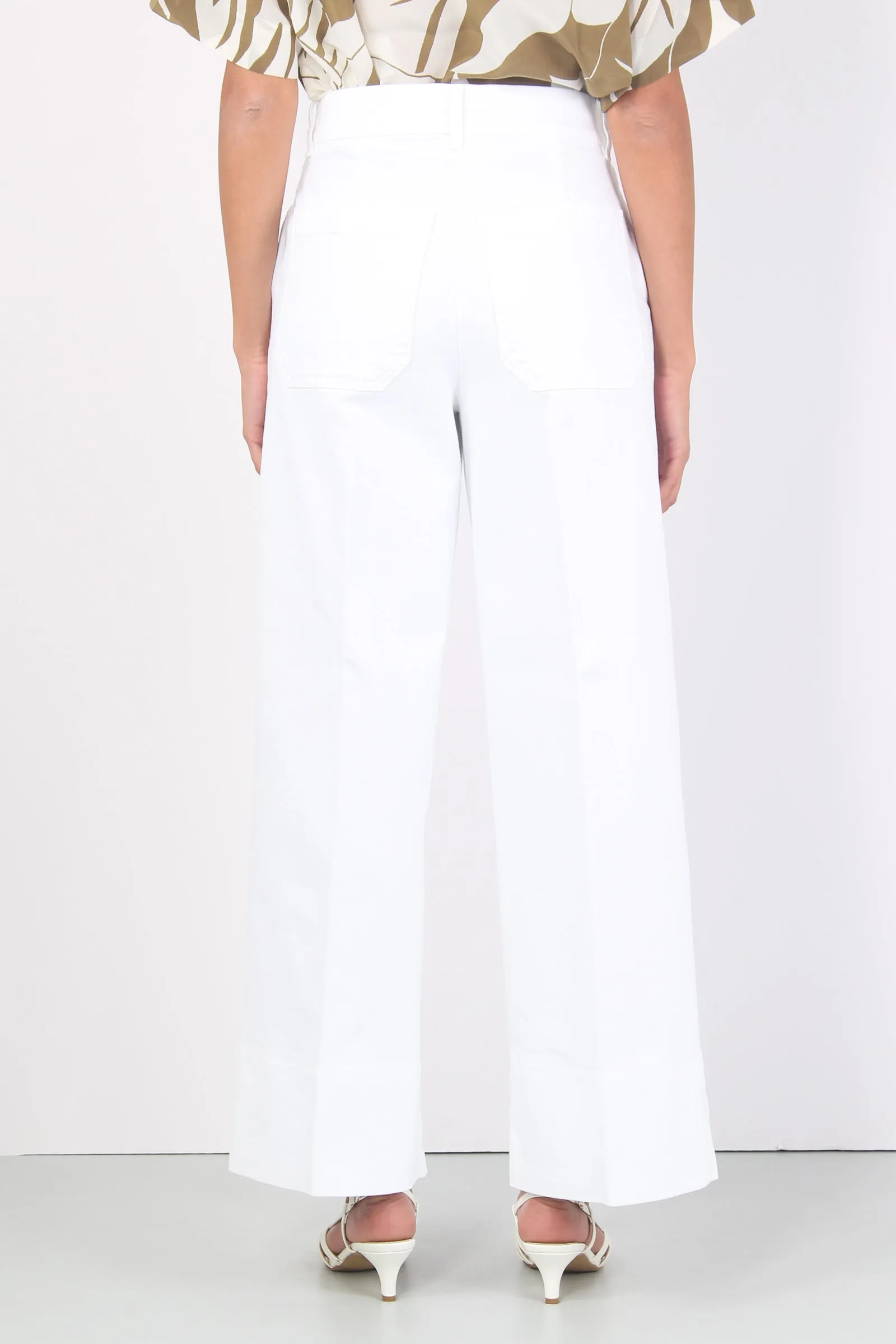 Lava Pantalone Palazzo Stret Bianco