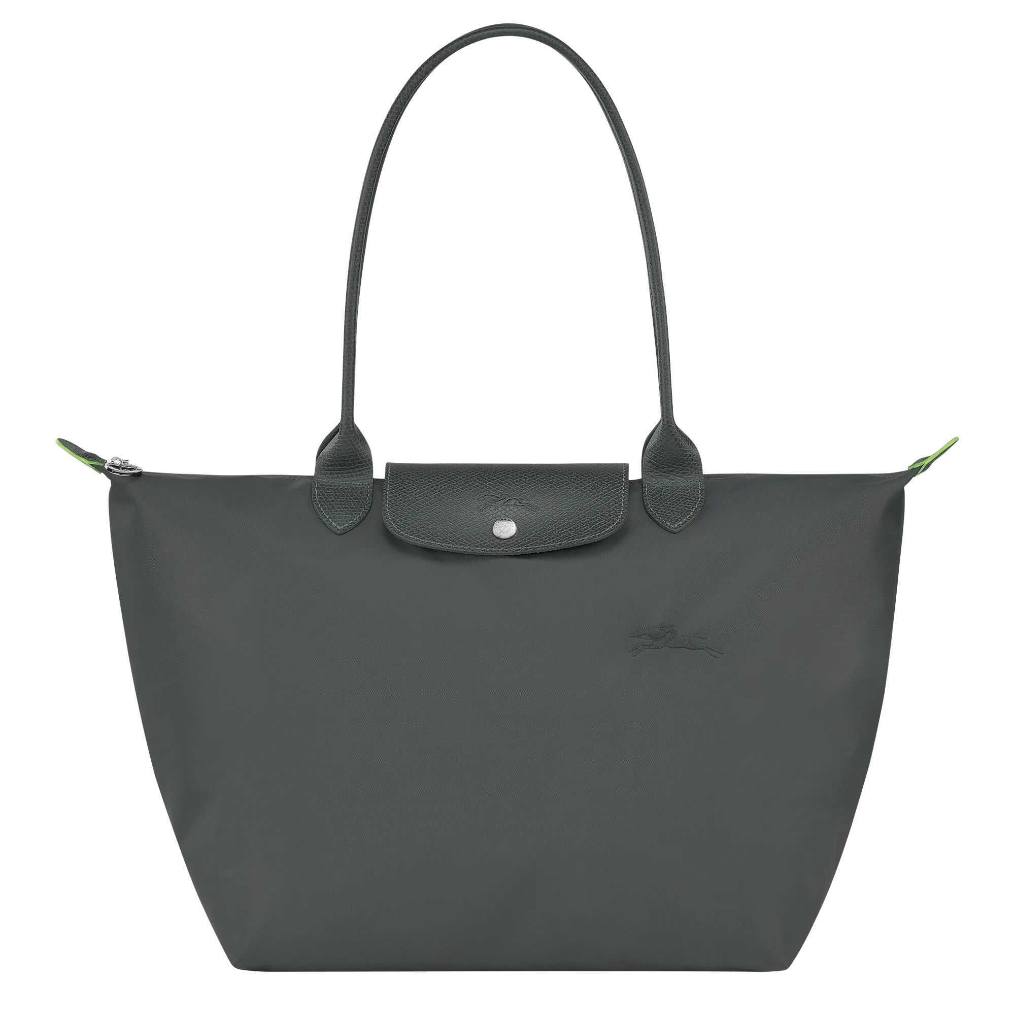 Le Pliage Green L Tote bag Graphite - Recycled canvas