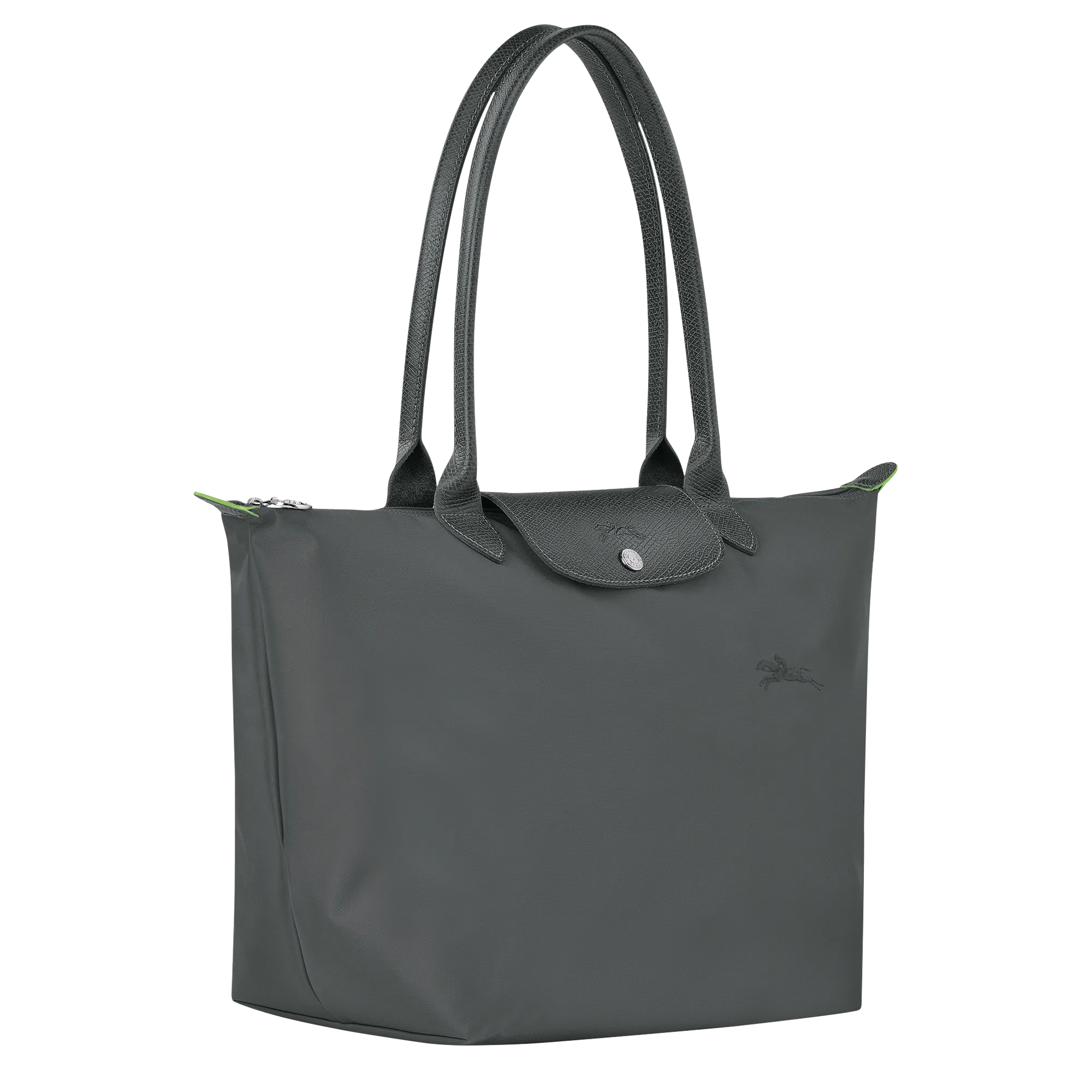 Le Pliage Green L Tote bag Graphite - Recycled canvas