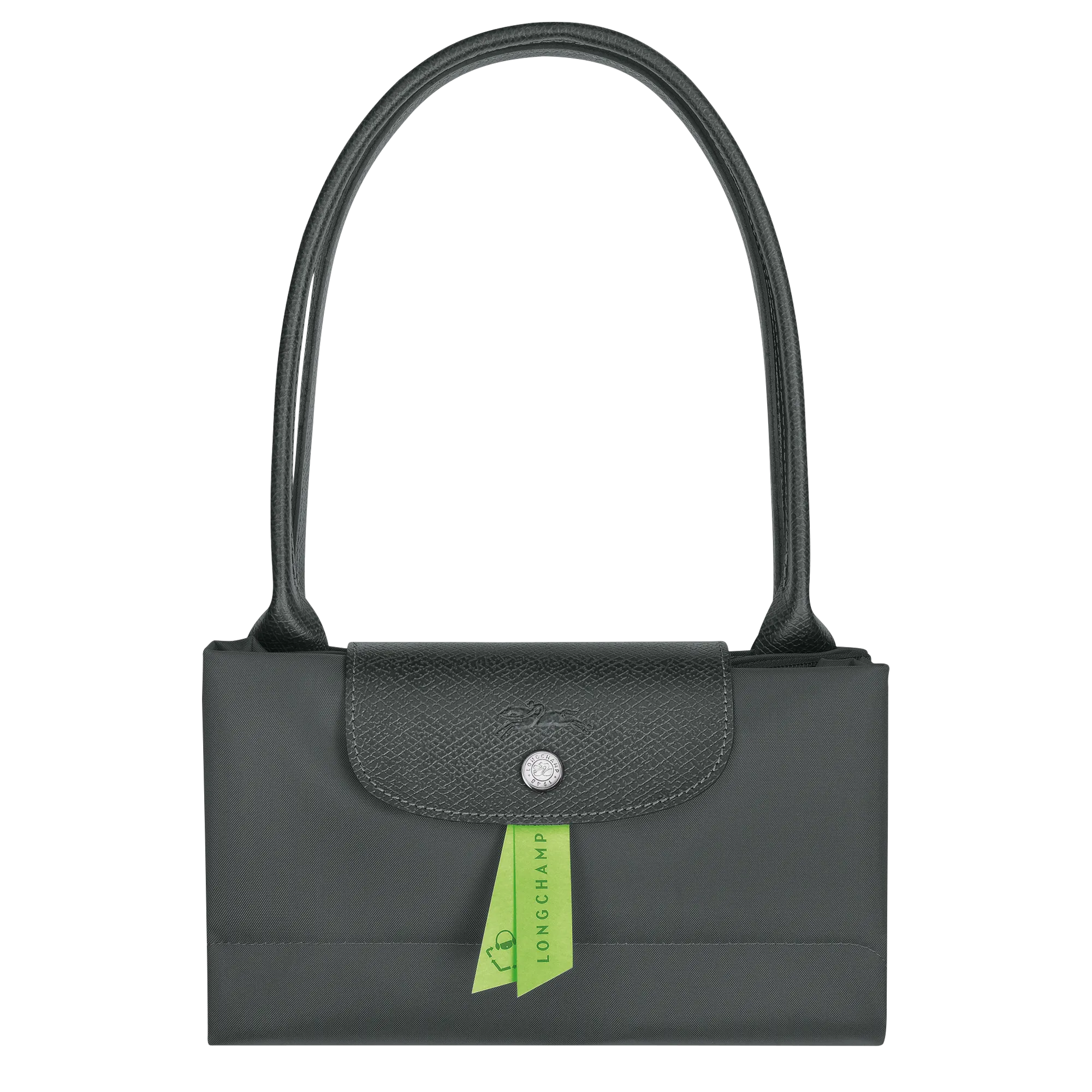 Le Pliage Green L Tote bag Graphite - Recycled canvas