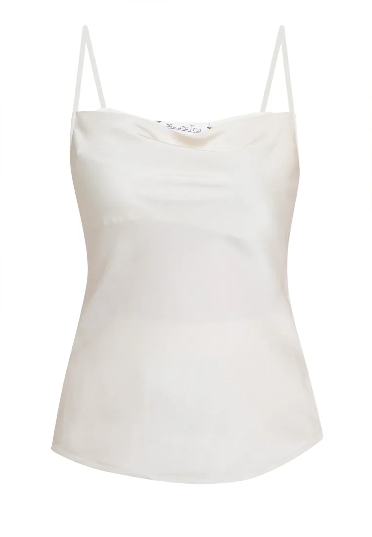 LINDY Satin Cowl Neck Camisole