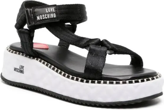 Love Moschino 50mm strappy wedge sandals Black