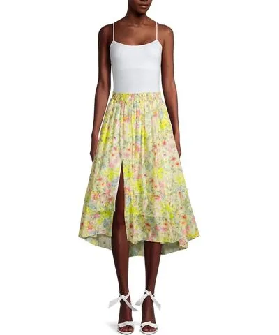 LoveShackFancy Kamala Skirt In Yellow