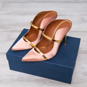 Malone Souliers Blush Satin Heels 100 Size 39.5