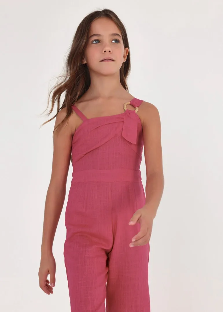 Mayoral linen romper for teen girl - Rose