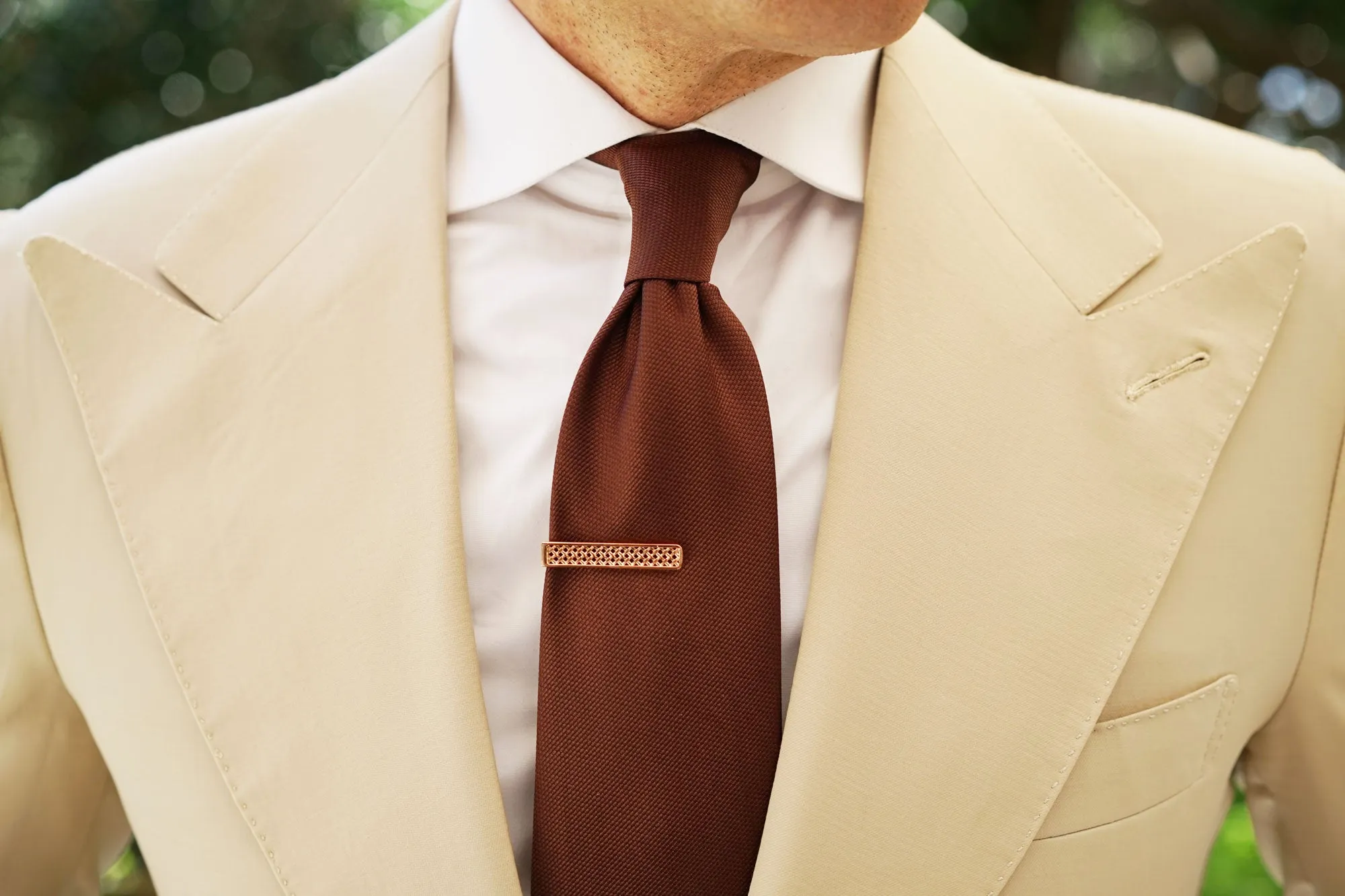 Mini Rose Gold Crocetti Mesh Tie Bar