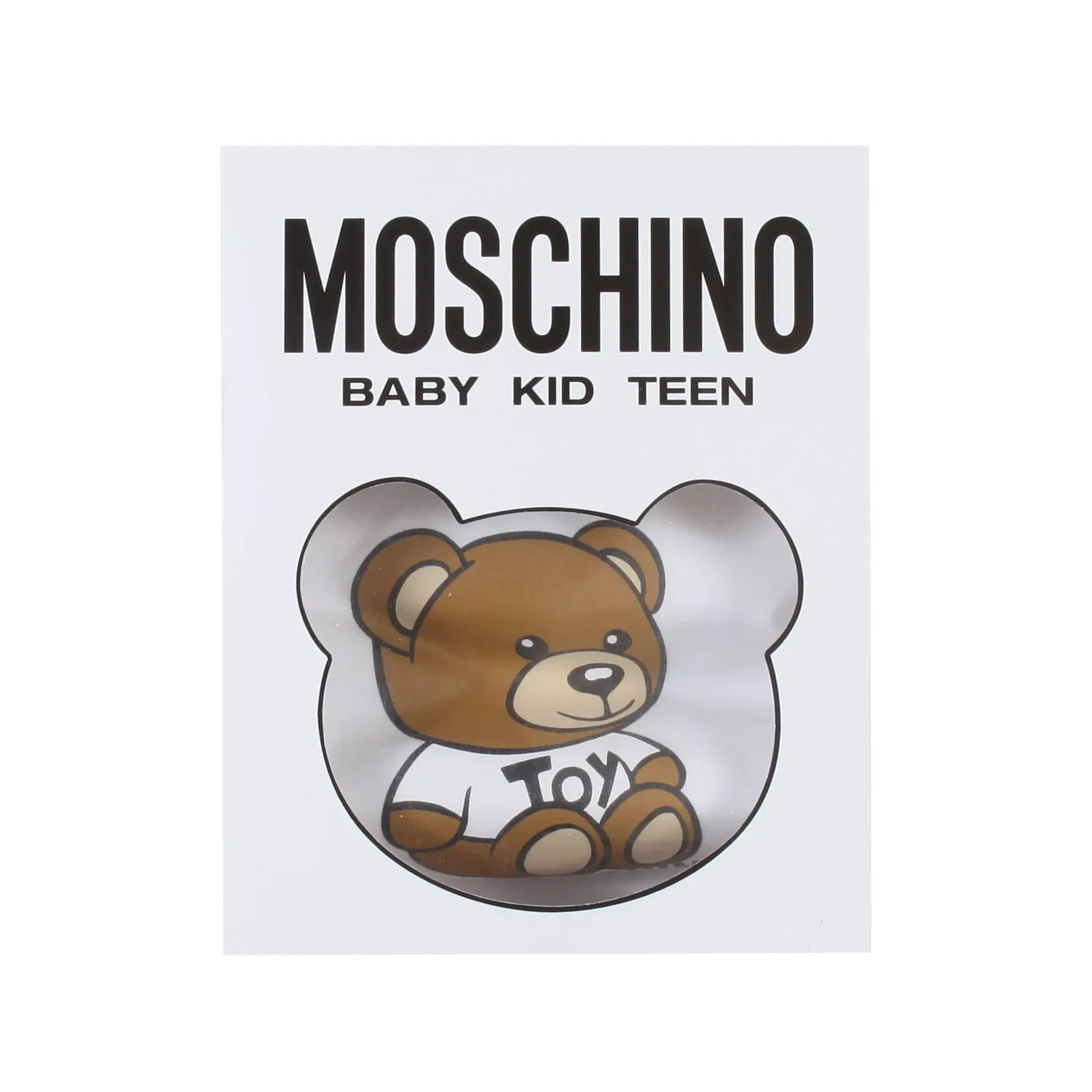 Moschino White Romper Gift Set With Teddy Bear Print