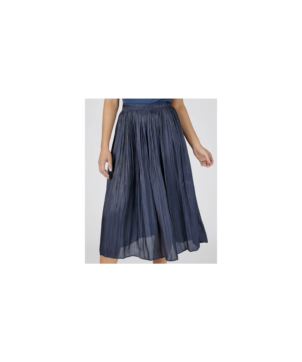 Navy Crinkle Skirt