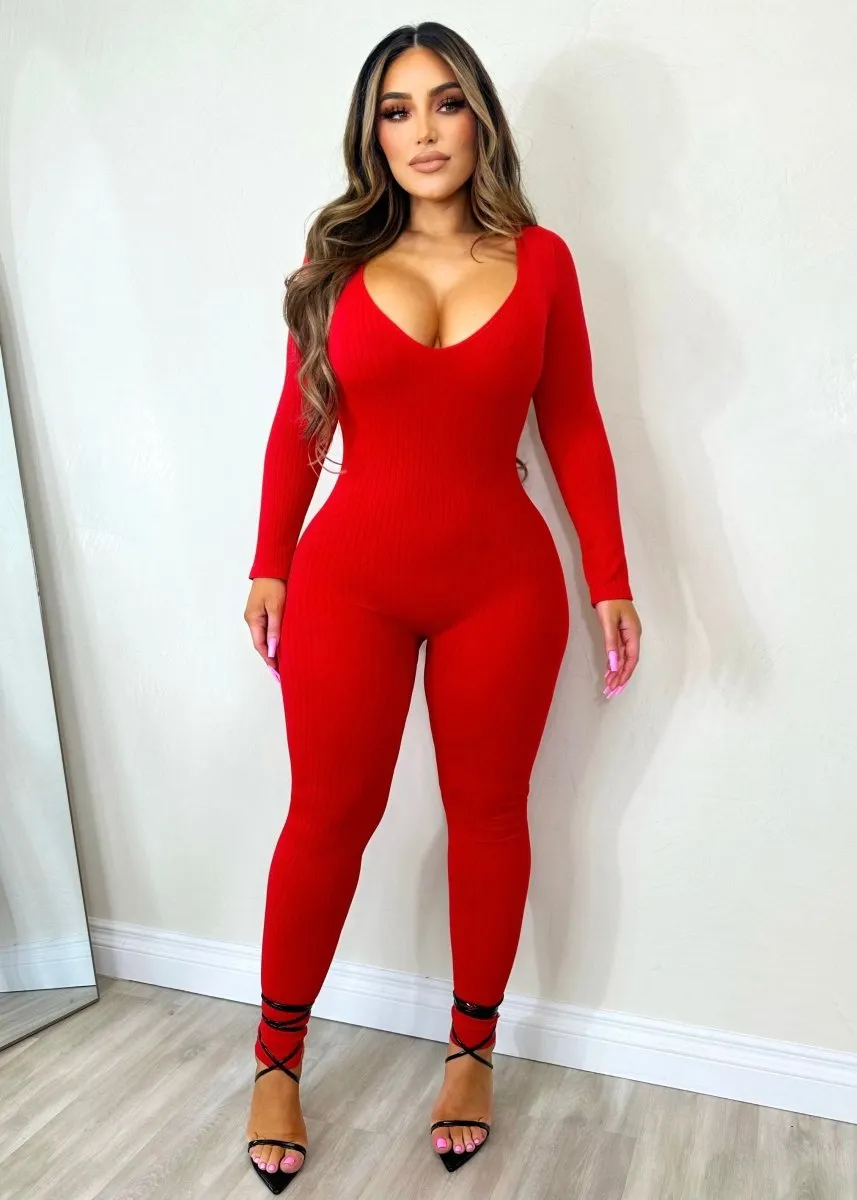 Never Basic Jumpsuit Red