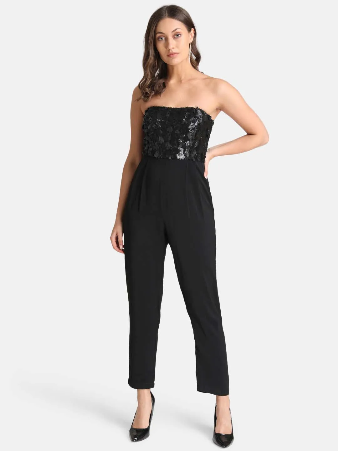 Off-Shoulder Sequin Jumpsuit