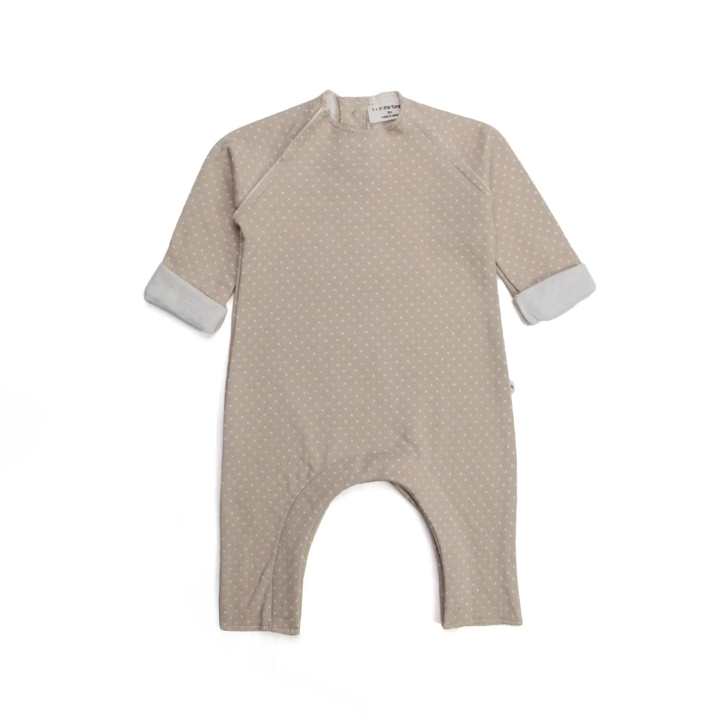 One More In The Family Beige Romper For Baby Girl