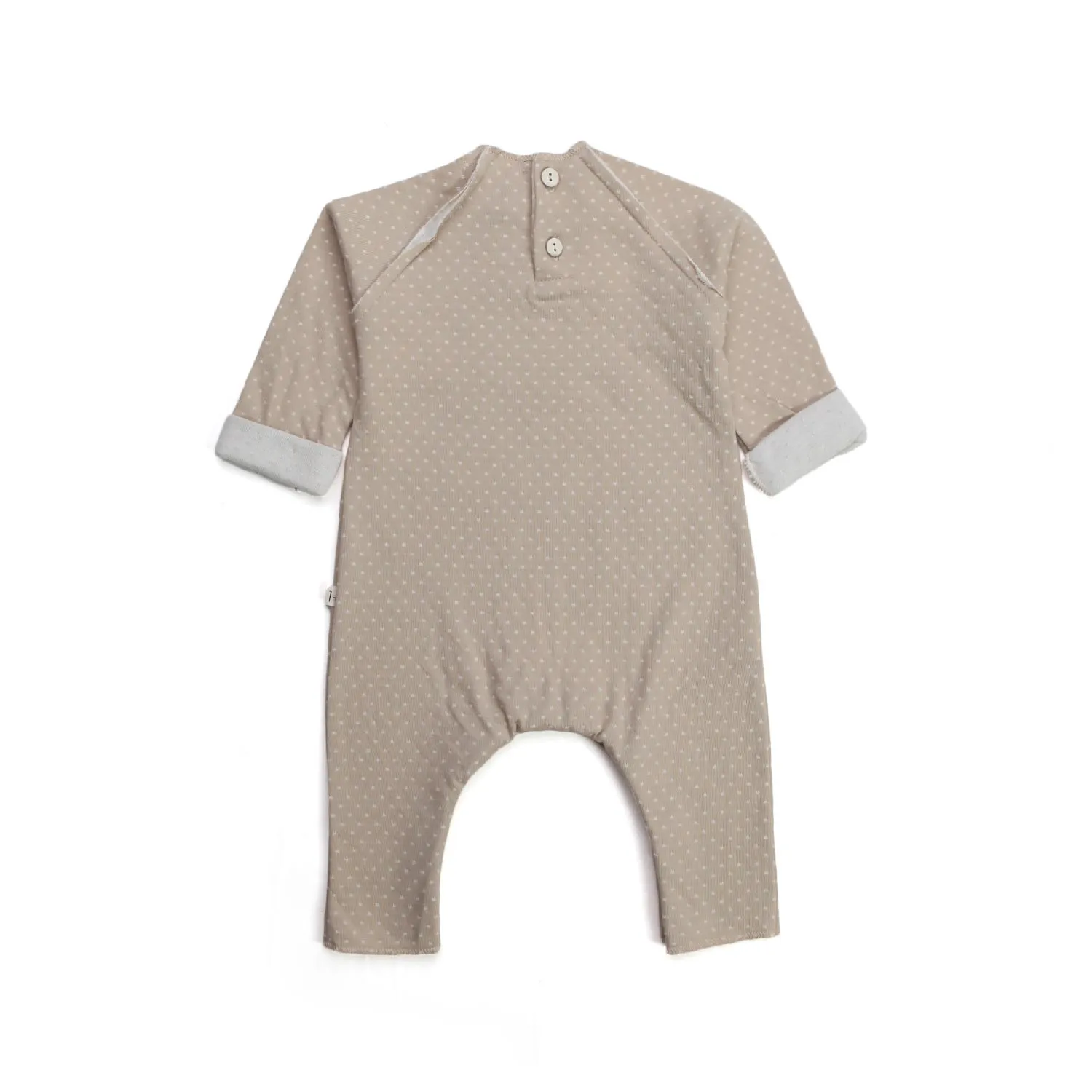 One More In The Family Beige Romper For Baby Girl