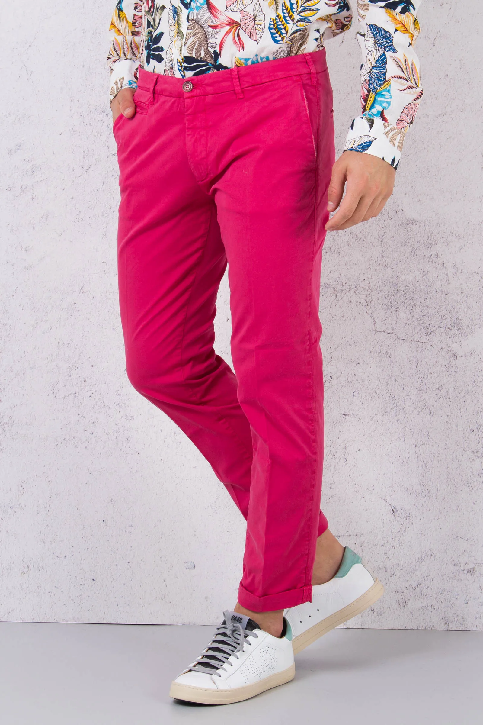 Pantalone Chino Skinny Lampone