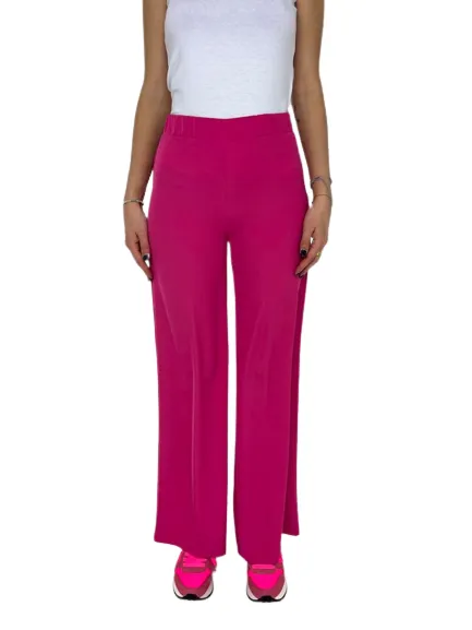 PANTALONE DONNA FUCSIA A PALAZZO