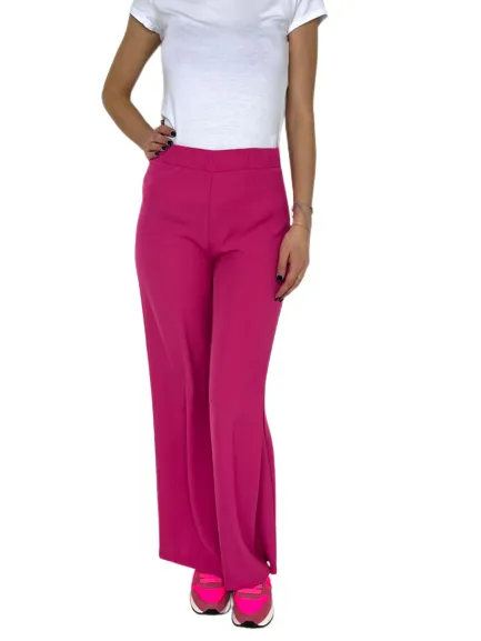 PANTALONE DONNA FUCSIA A PALAZZO