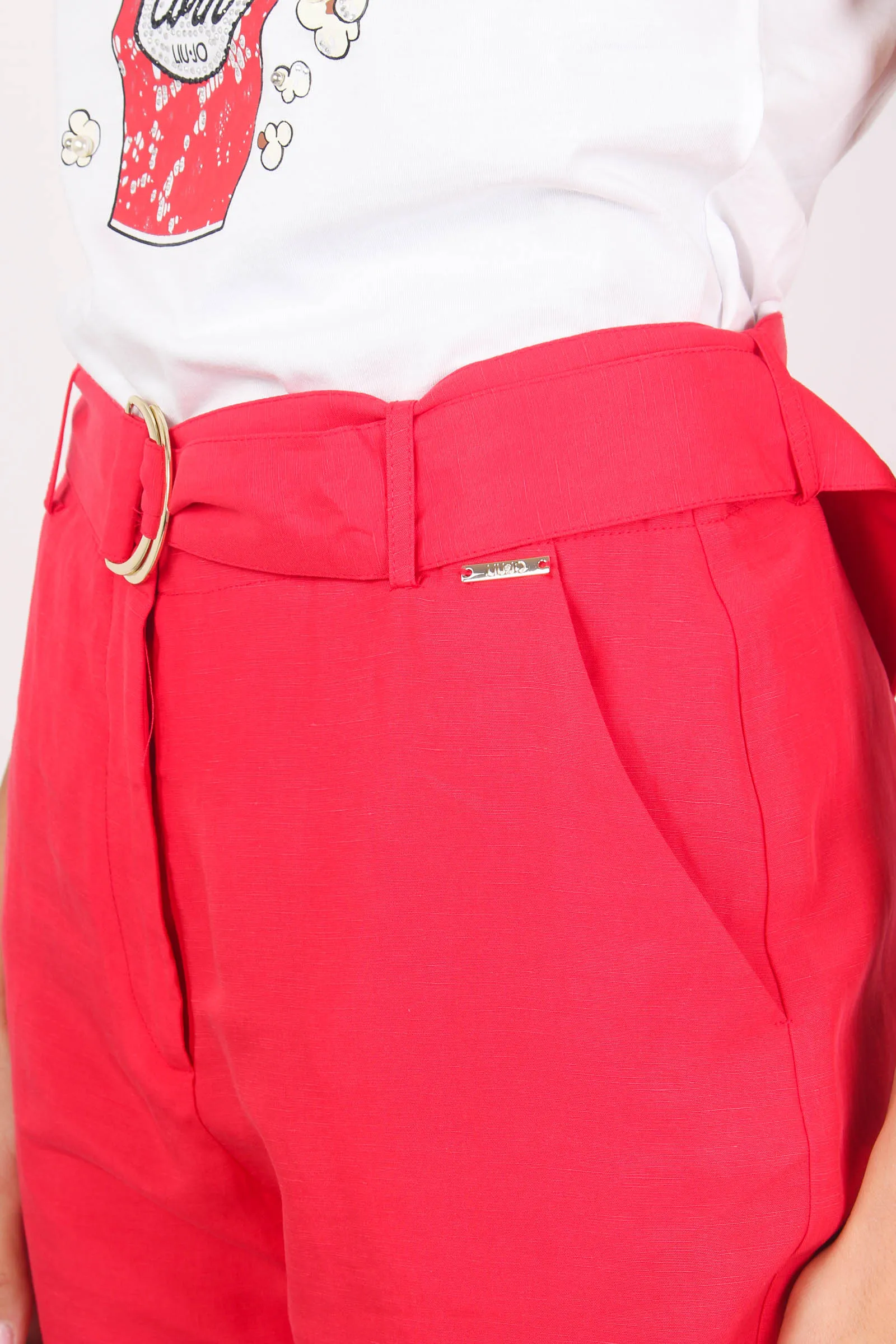 Pantalone Palazzo Cintura Cherry Red