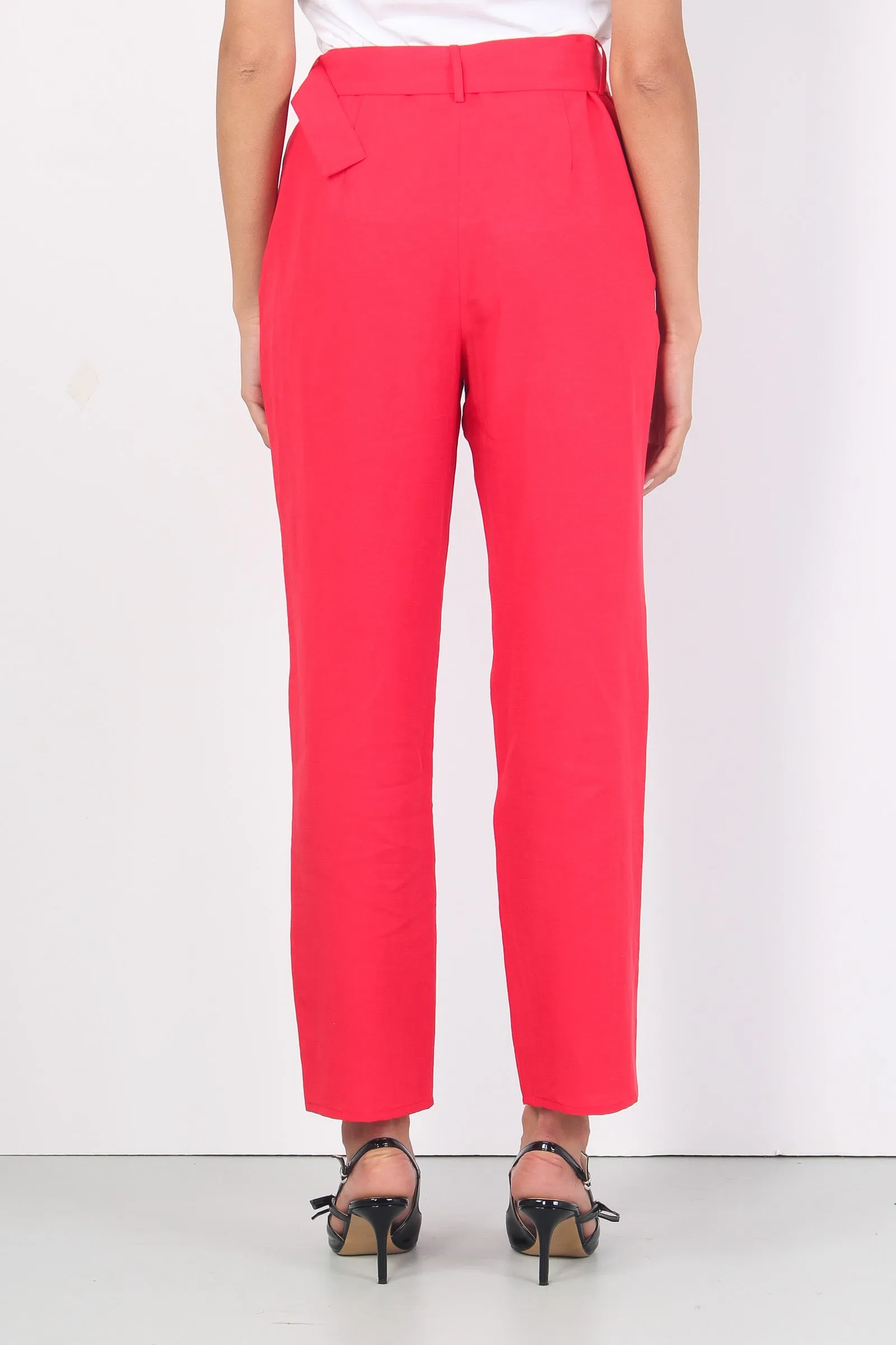 Pantalone Palazzo Cintura Cherry Red