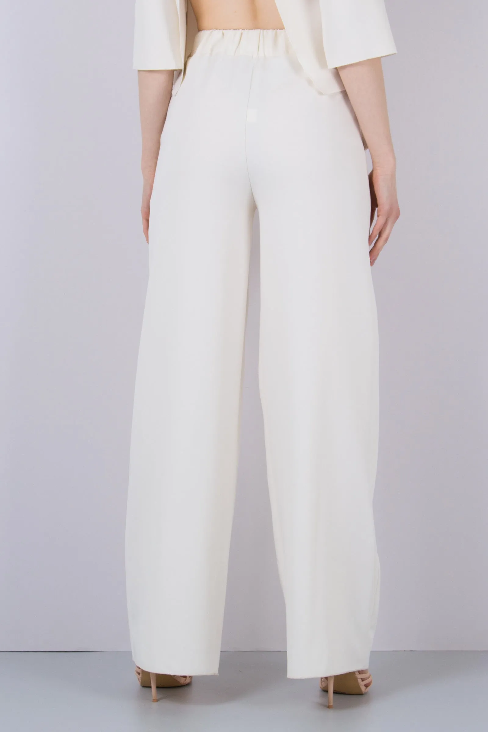 Pantalone Palazzo Crepe Panna