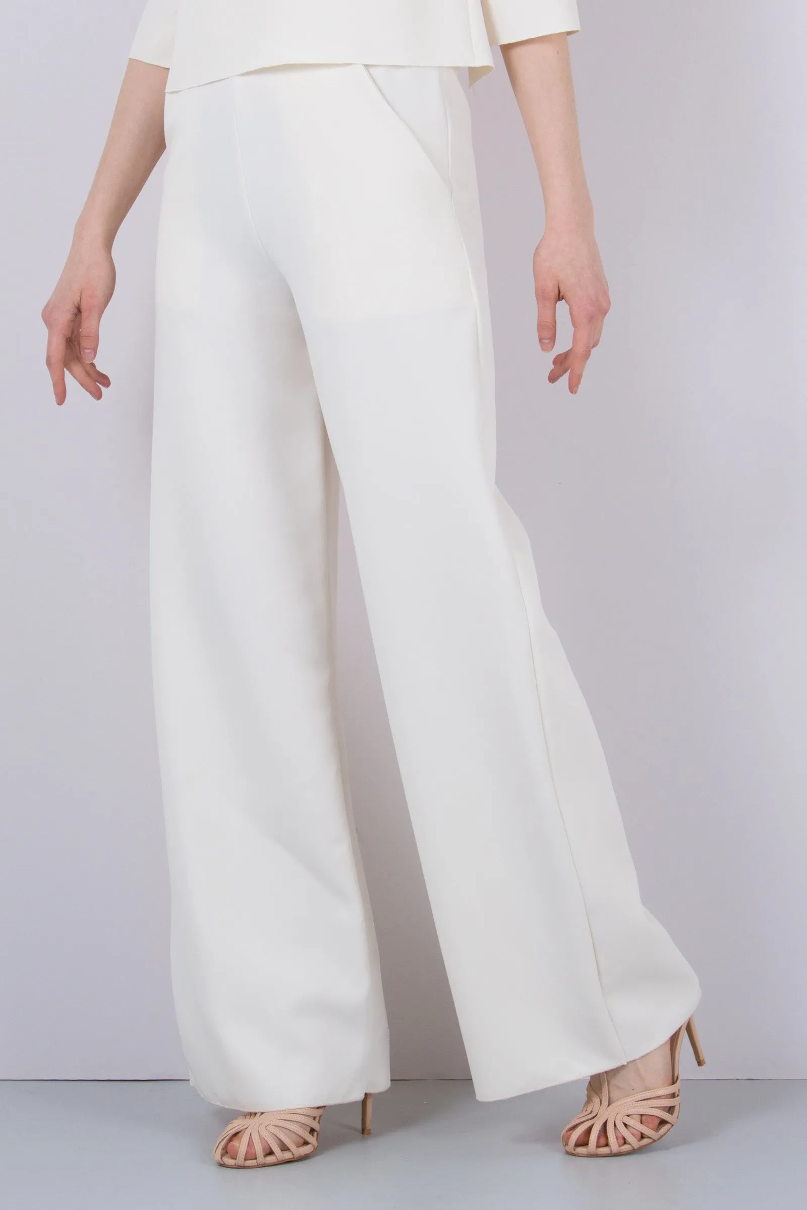 Pantalone Palazzo Crepe Panna