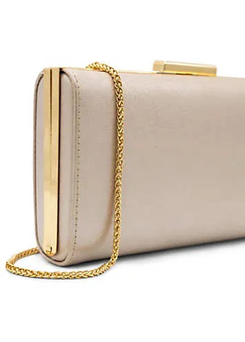 Paradox London Champagne Faux Leather ’Dasha’ Box Clutch Bag | Grattan