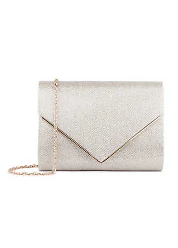 Paradox London Glitter Mesh ’Darcy’ Envelope Clutch Bag | Grattan