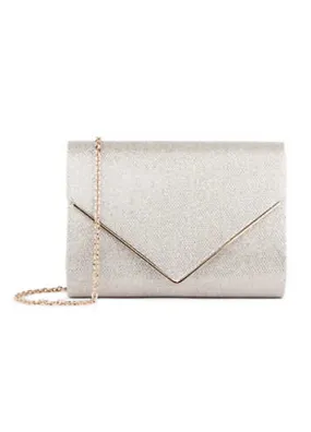 Paradox London Glitter Mesh ’Darcy’ Envelope Clutch Bag | Grattan