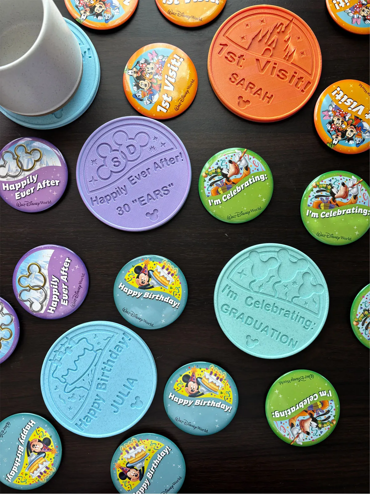 Park Button Drink Coaster - Customizable