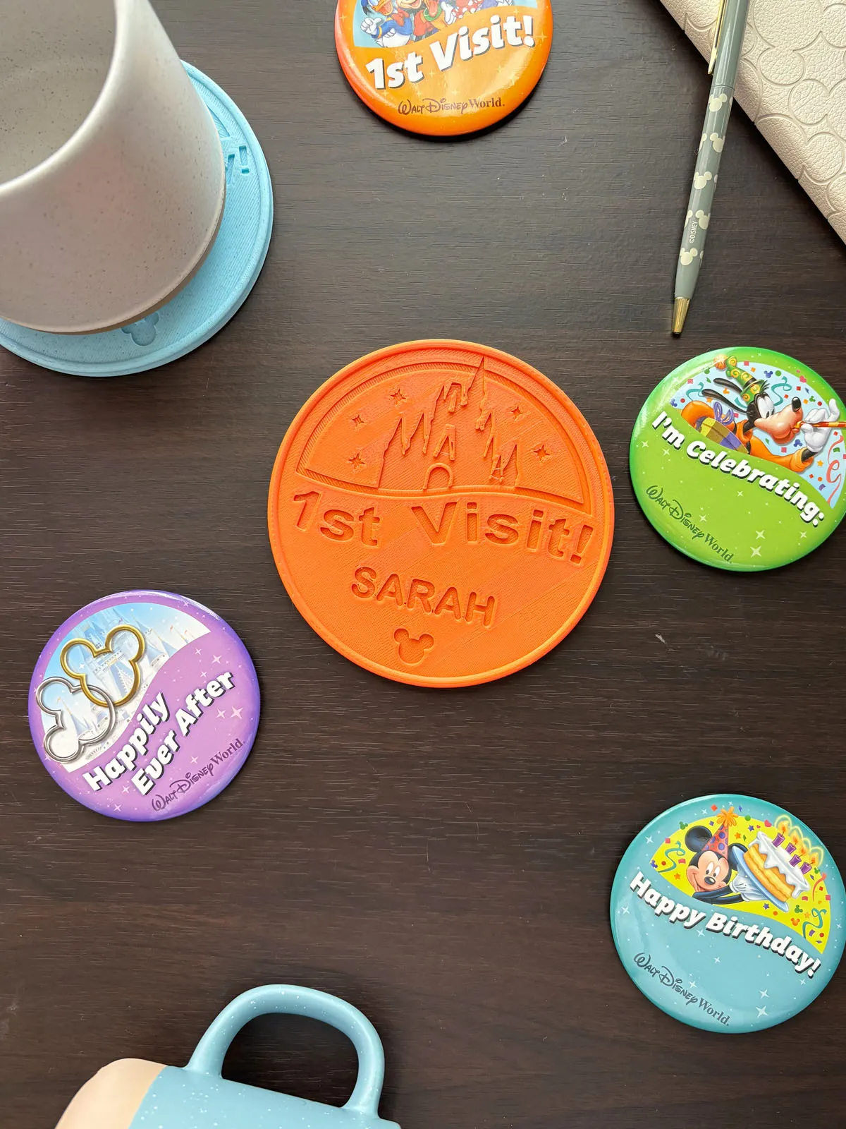 Park Button Drink Coaster - Customizable