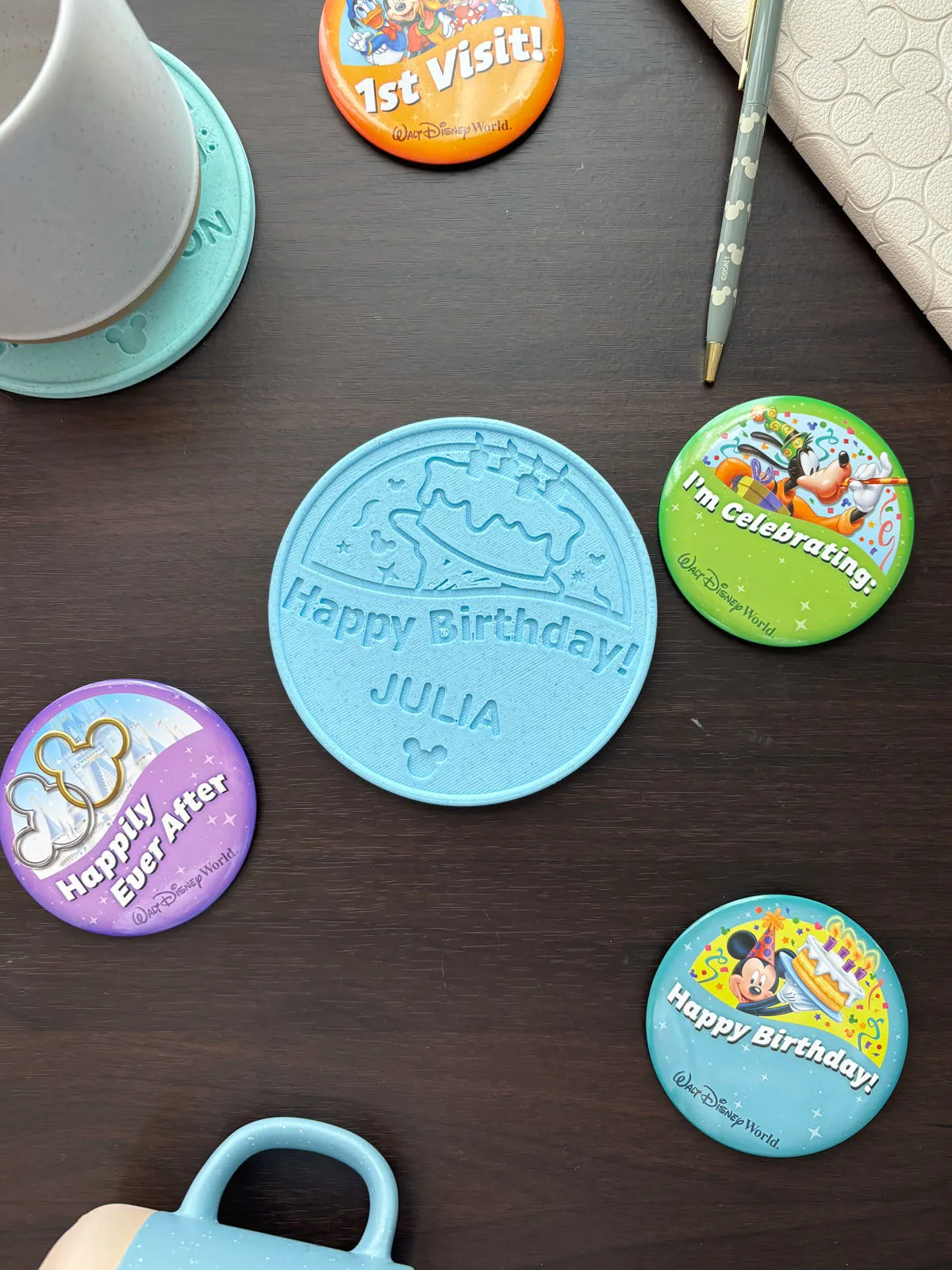 Park Button Drink Coaster - Customizable