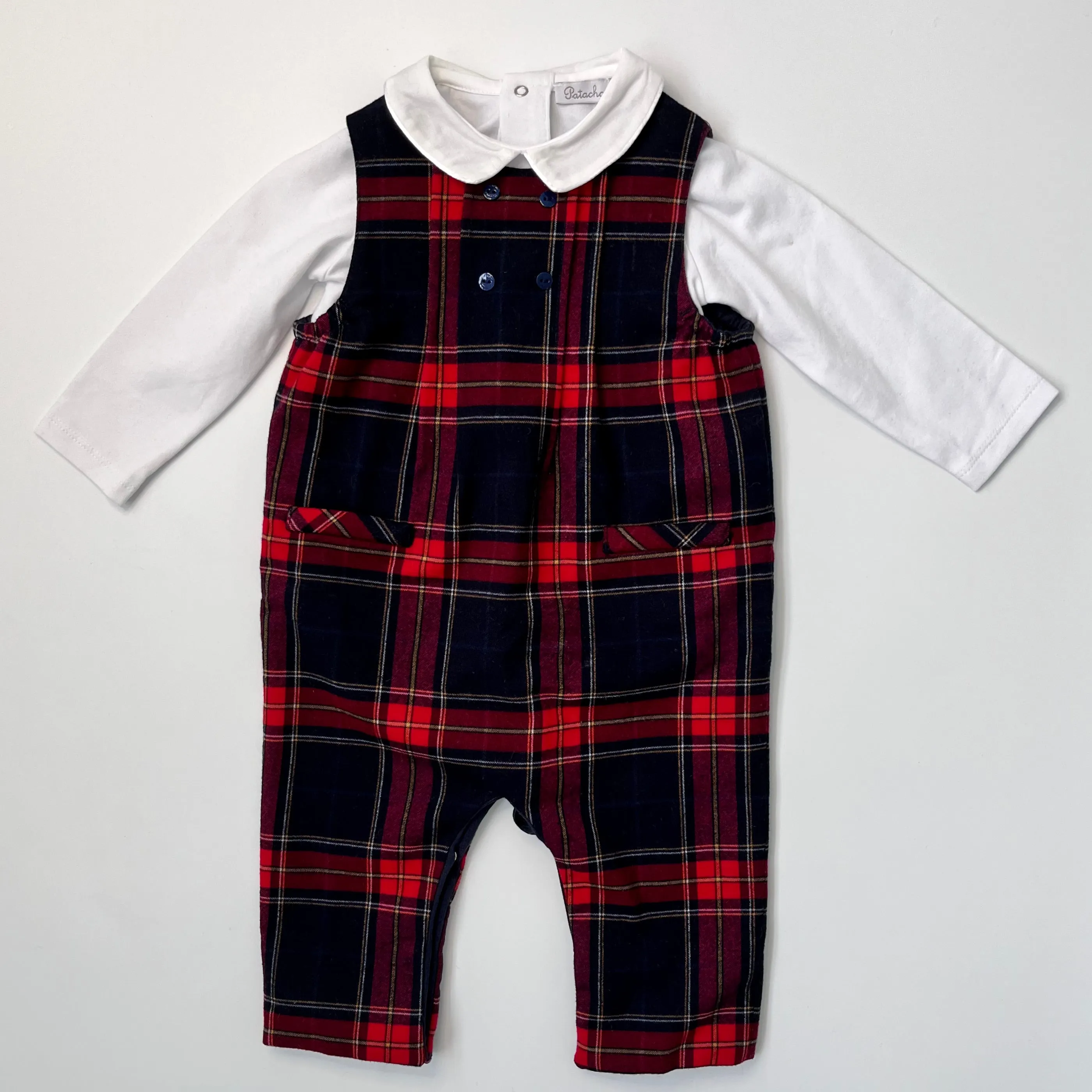 Patachou Tartan Romper Set: 6 Months (Brand New)