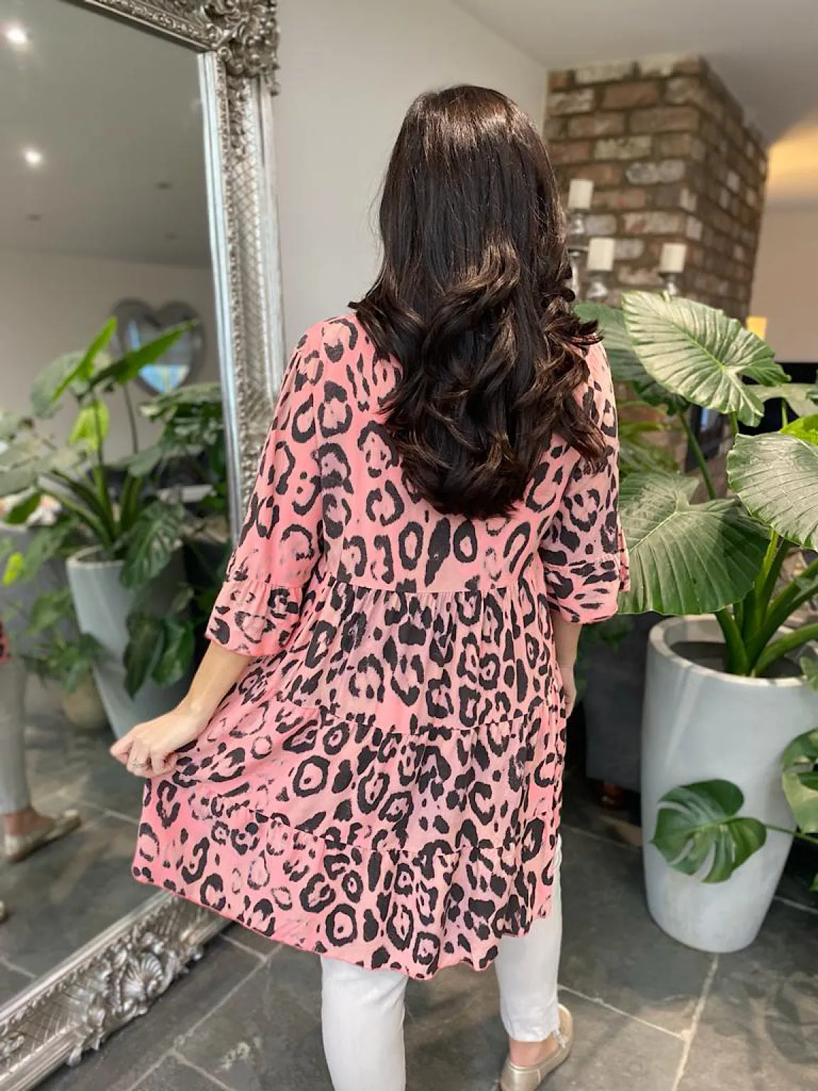 Pink Leopard Tiered Tunic Rachel