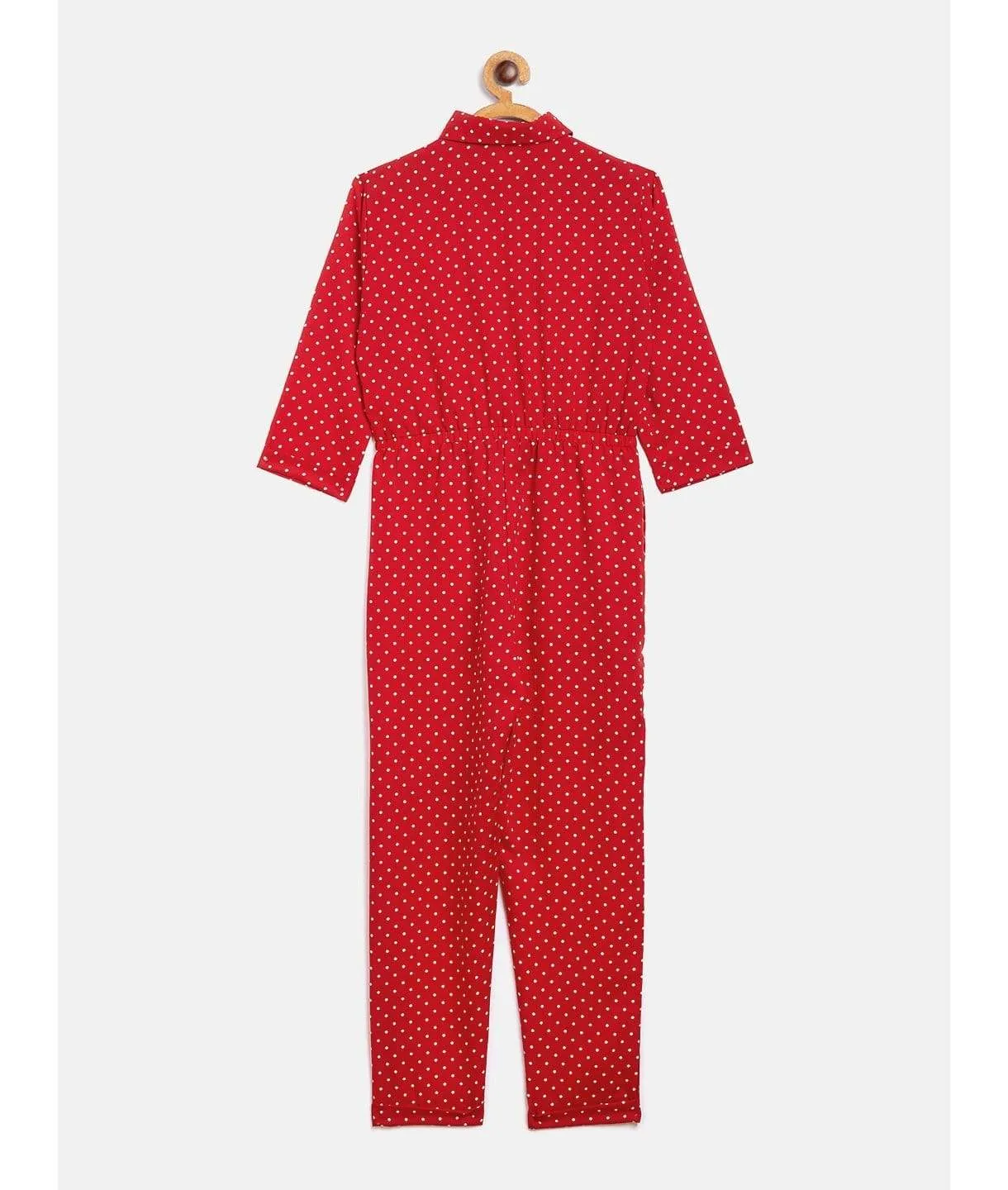 Polka Roll-up Jumpsuit for Girls