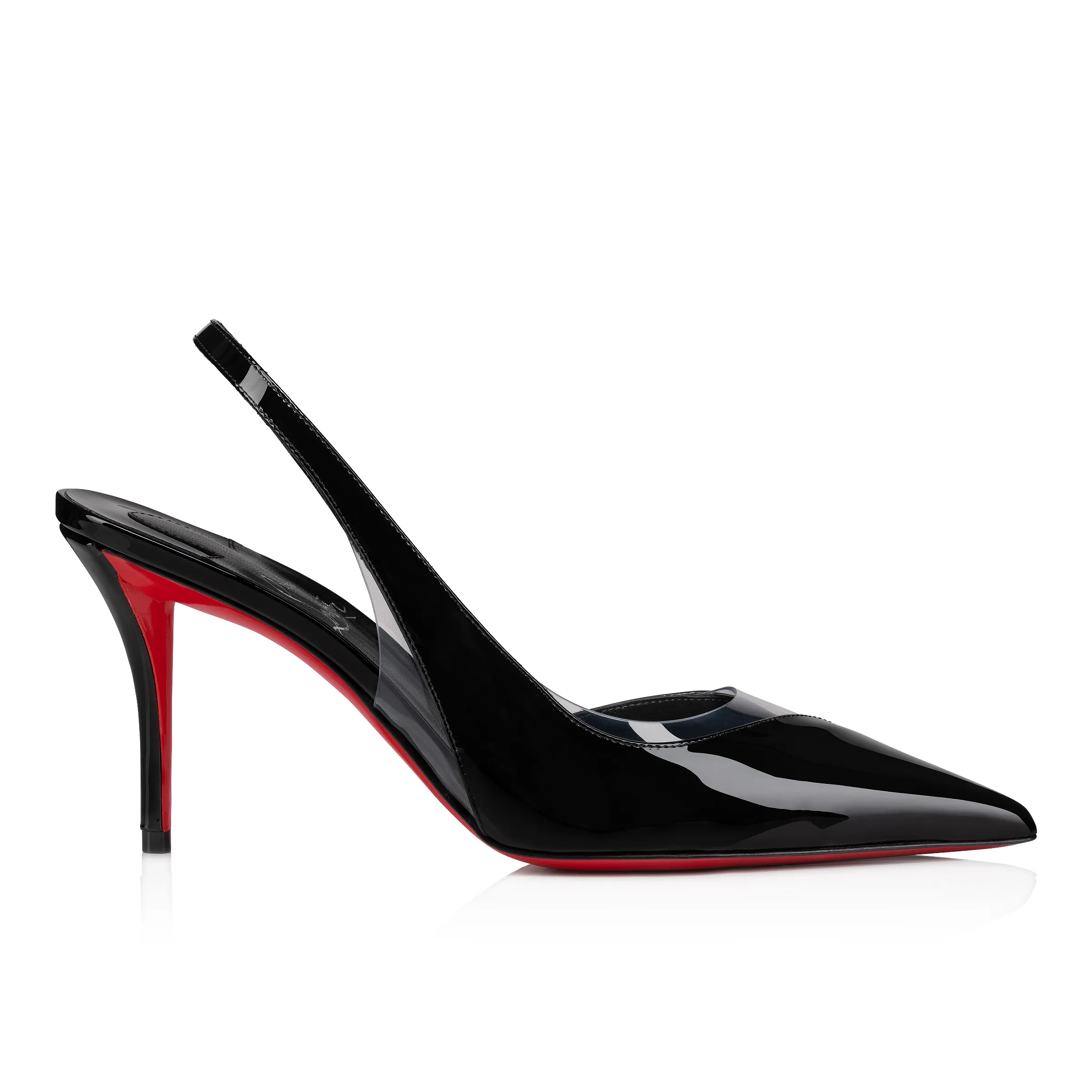 Posticha 80 mm Sling back pumps - Patent calf leather et PVC - Black - Women