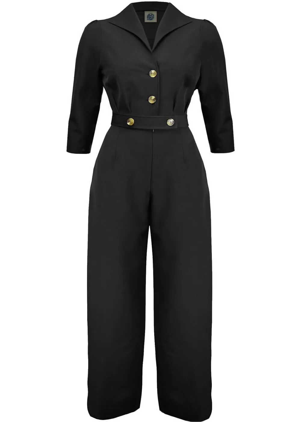 Pretty Retro Classic 40's Jumpsuit Black